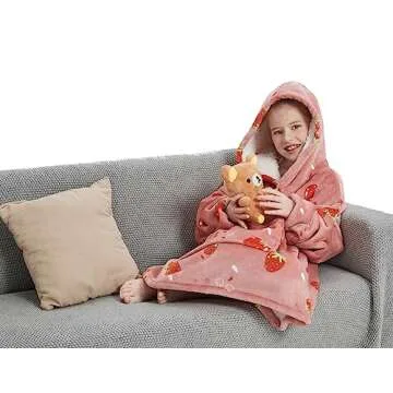 NAFLEAP Kids Wearable Blanket Hoodie for Girls