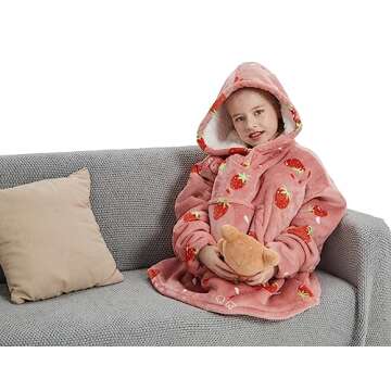 NAFLEAP Kids Wearable Blanket Hoodie for Girls