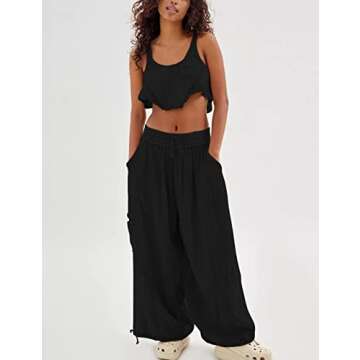 Xiaoxuemeng Women's High Waisted Cargo Pants for Summer Style