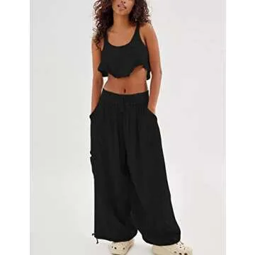 Xiaoxuemeng Women's High Waisted Cargo Pants for Summer Style