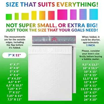 ABC PACK & SUPPLY Poly Bubble Mailers, 7 x 11 Inch. Pack of 25 White Padded Envelopes Self Seal. Tear-Proof Gift Bubble Envelopes. Waterproof Packaging for Small Business. Cushioning Book Mailers