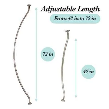 Bath Bliss Curved Shower Rod for Spacious Showers