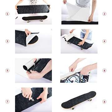 COSOOS Skateboard Grip Tape Sheet, 45.2x10.6in, Bubble Free, Waterproof, Scooter, Longboard Griptape...