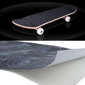 COSOOS Skateboard Grip Tape Sheet, 45.2x10.6in, Bubble Free, Waterproof, Scooter, Longboard Griptape, Grippy Sandpaper for Skateboard, Long Board, Stairs, Wheelchair, Step, Deck(115x27cm)
