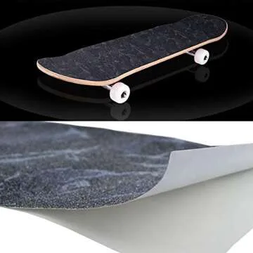 COSOOS Skateboard Grip Tape Sheet, 45.2x10.6in, Bubble Free, Waterproof, Scooter, Longboard Griptape, Grippy Sandpaper for Skateboard, Long Board, Stairs, Wheelchair, Step, Deck(115x27cm)