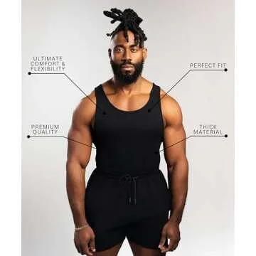 Ekko Beaters, Men's Tank Tops, Cotton Spandex Blend Tanks for Men, Comfortable, Durable & Stylish Ribbed Fabric, for Gym, Casual Wear, or Layering, Single Pack, Black, Size XXXL