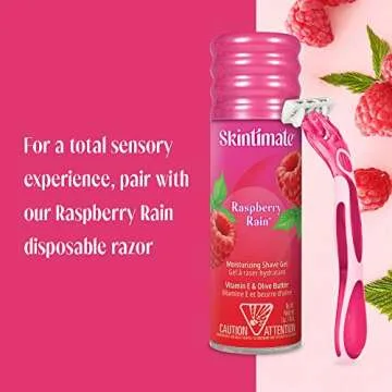 Skintimate Signature Scents Moisturizing Shave Gel for Women Raspberry Rain with Vitamin E and Olive Butter - 2.75 Ounce(Packaging May Vary)