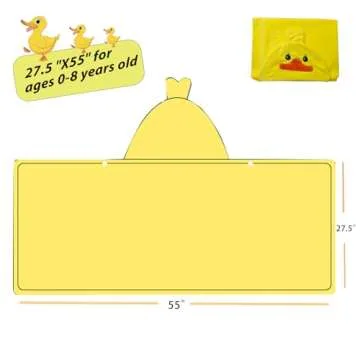 IFaryMes Toddler Bath Towel Baby Towels with Hood 27.5"X55" Ultra Absorbent Soft Bathrobe Blanket Ki...