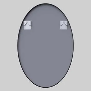 MYlovelylands 24x36 inch Black Oval Mirror for Bathroom Vanity Mirror or Wall Decor Brushed Metal Frame Wall Mounted Mirror for Bathroom LivingRoom Bedroom Entryway