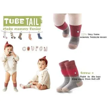 TTIZZY Toddler Baby Girls Boys Socks - Cotton Crew Socks for Baby Gifts Pack (Yellow, 3-12months)