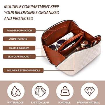 BAGCRAZY Stylish Waterproof Makeup Bag for Travel