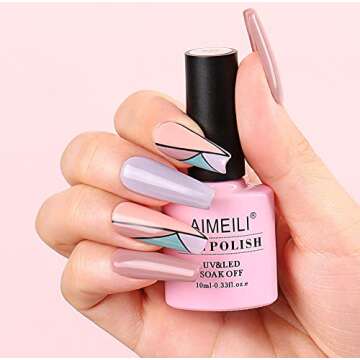 AIMEILI Gel Nail Polish Set 6 Pastel Colors - Perfect Gift