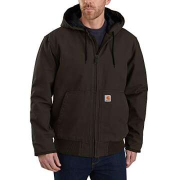 Carhartt Men's Active Jacket J130 (Regular and Big & Tall Sizes), Dark Brown, Medium