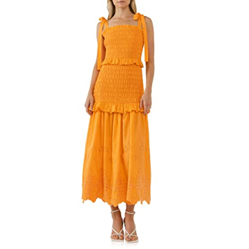 Endless Rose Women's Stylish Orange Dress for Summer