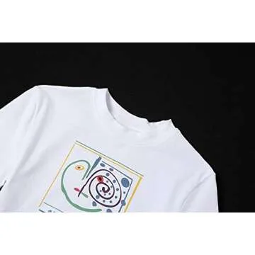 Women Cute Graphic Print Crop Top T-Shirt Aesthetic Short Sleeve Tee Tops Y2k E Girl Clothing(Graphic White,M)
