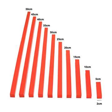 DANNI Montessori Children Wood Math Toys Red Rods Length 5-50cm Number Rods Math Toy Early Learning ...