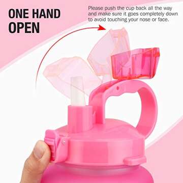 1 Gallon/128oz Motivational Water Bottle with Time Marker & Straw, Leakproof Tritan BPA Free, Jug for Fitness, Gym and Outdoor Sports