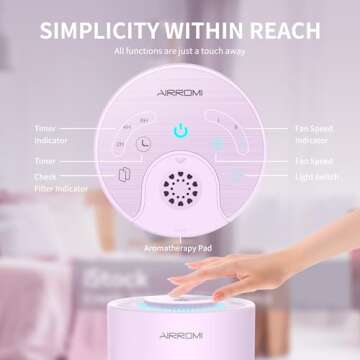 AIRROMI A2001 Air Purifier - 360° Quiet Clean Air