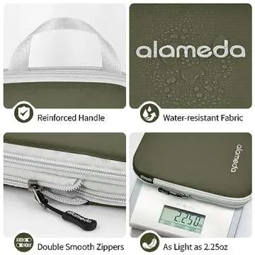 Alameda 4 Set Compression Packing Cubes for Suitcases - Lightweight Compression Packing Cubes Travel for Backpack Carry-on Organizer Bags with Shoe Bag Army Green(L+L+S+Shoes bag)