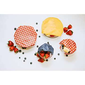 Beeswax Food Wraps Set of 4 for Eco-Friendly Storage
