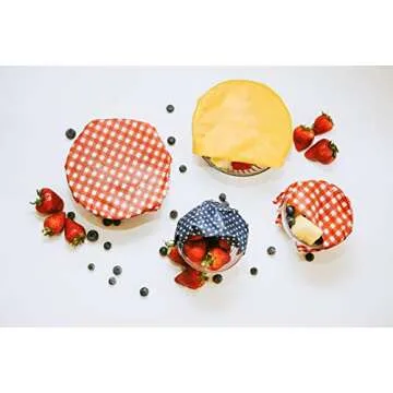 Beeswax Food Wraps Set of 4 for Eco-Friendly Storage