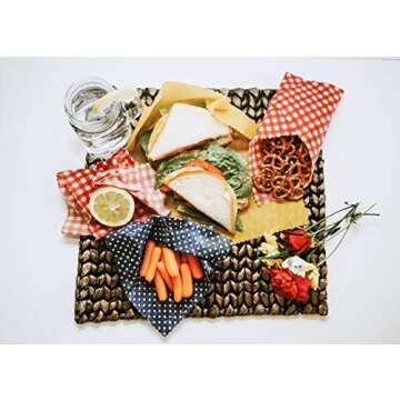 Beeswax Food Wraps Set of 4 for Eco-Friendly Storage