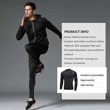 BOOMCOOL 5PCS Gym Clothing Set for Men - Workout Gear