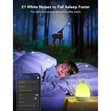 Govee RGBIC Night Light, Sound Machine, Bluetooth Speaker in One, 60+ Music, Game & Sence Modes, Portable Table Lamp with Charging Base, White Noise Machine, Sleep Trainer for Gentle Wake Up