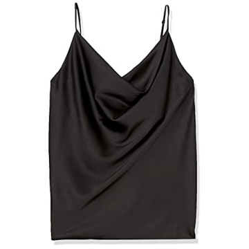 Elegant Silky Stretch Satin Top by The Drop - Black