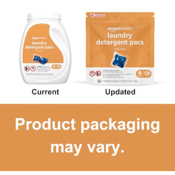Fresh Scent Laundry Detergent Pacs by Amazon Basics 120 Count