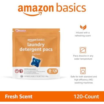 Fresh Scent Laundry Detergent Pacs by Amazon Basics 120 Count