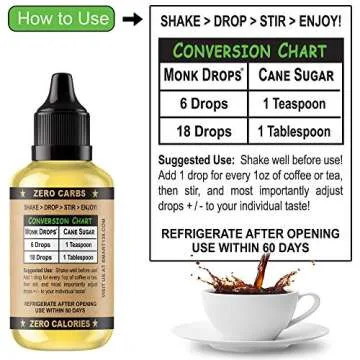 Monk Drops - Pure Monkfruit Sweetener, Zero Sugar, 350 Servings