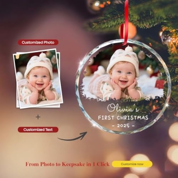 Personalized Baby's First Christmas Ornament 2025 Keepsake