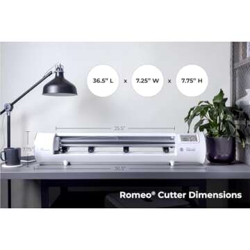 Siser Romeo High-Definition Cutter - 24" Professional Cutting Machine for Vinyl, Paper, and More – WiFi Compatible with Windows & Mac - Includes Leonardo Design Studio Software, Roll Holder Accessory