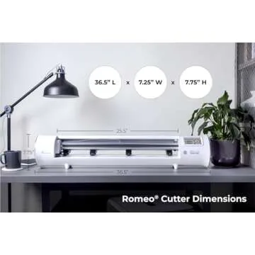 Siser Romeo High-Definition Cutter - 24" Professional Cutting Machine for Vinyl, Paper, and More – WiFi Compatible with Windows & Mac - Includes Leonardo Design Studio Software, Roll Holder Accessory