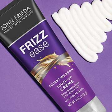 John Frieda Frizz Ease Secret Weapon Touch-Up Crème - Anti-Frizz Styling Cream for Smooth, Frizz-Prone Hair, 4 Oz