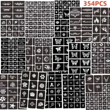 Temporary Tattoo Markers & Stencils | 354pcs Kit