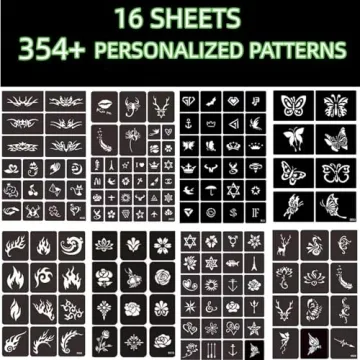 Temporary Tattoo Markers & Stencils | 354pcs Kit