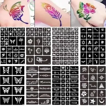 Temporary Tattoo Markers & Stencils | 354pcs Kit