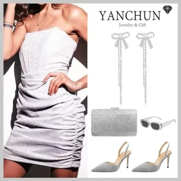 Trendy Silver Earrings Bow Dangle Earrings for Women