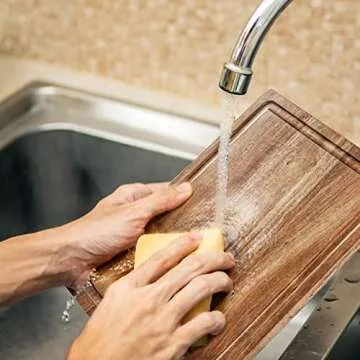 Acacia Wood Cutting Board - Ultra Thick 16” x 12” - Kitchen Chopping Board with Juice Drip Groove - Ideal for Chopping Meat, Vegetables, Fruits, Bread, Cheese