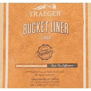Traeger Grills BAC407 Grease Bucket Liner Grill Accessory, 5 Count (Pack of 1)