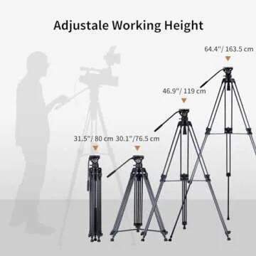 Cayer BV30 Heavy Duty Video Tripod with K3 Fluid Head