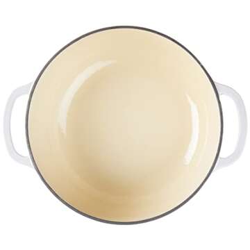 Lodge 7.5 Quart Enameled Cast Iron Dutch Oven with Lid – Dual Handles – Oven Safe up to 500° F or on Stovetop - Use to Marinate, Cook, Bake, Refrigerate and Serve –Gray