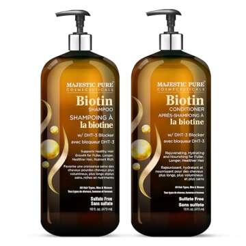 MAJESTIC PURE Biotin Shampoo and Conditioner Set with DHT Blocker Complex - Hydrating, Nourishing & ...
