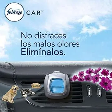 Febreze Car Air Freshener Set of 5 Clips, Linen & Sky - Lasts Up to 150 Days