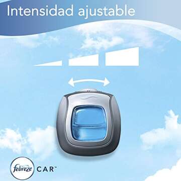 Febreze Car Air Freshener, Set of 5 Clips, Linen & Skyup to 150 Days (Packaging May Vary)