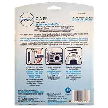 Febreze Car Air Freshener, Set of 5 Clips, Linen & Skyup to 150 Days (Packaging May Vary)