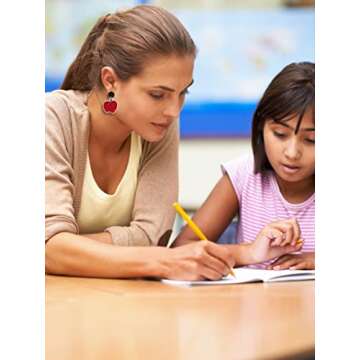 Teacher Earrings for Women Teacher Appreciation Gifts from Student Funny Teacher Earrings Apple Pencil Crayon Earrings School Supplies