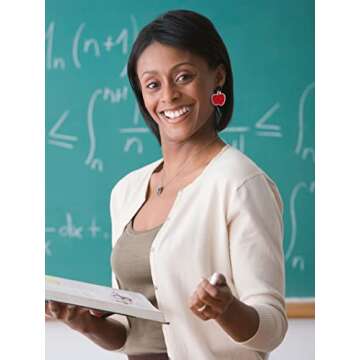 Teacher Earrings for Women Teacher Appreciation Gifts from Student Funny Teacher Earrings Apple Pencil Crayon Earrings School Supplies